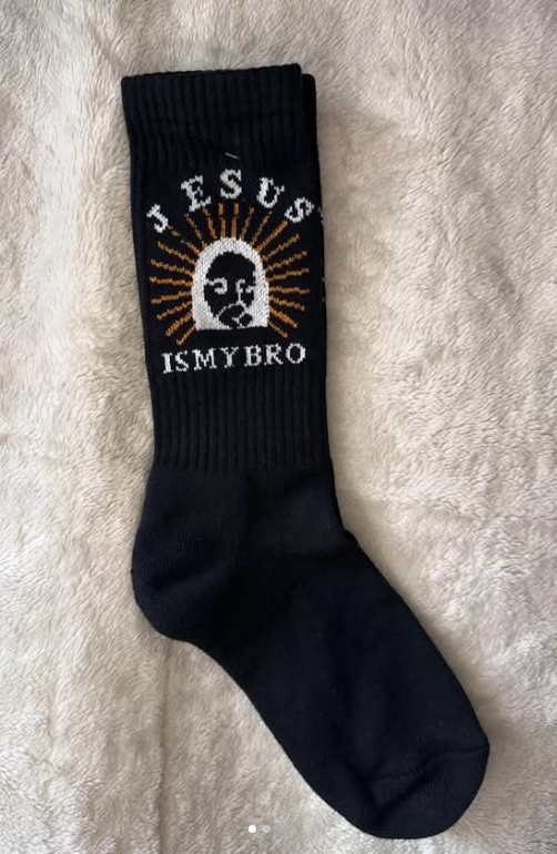 Jesus is my bro long socks (black)